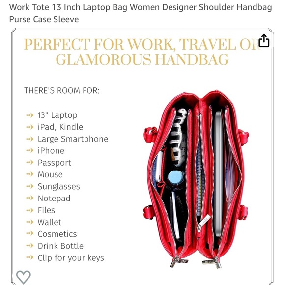 MY BEST FRIEND IS A BAG Designer Laptop Work Carry On Bag Tote 13 inch Laptop - Picture 13 of 16